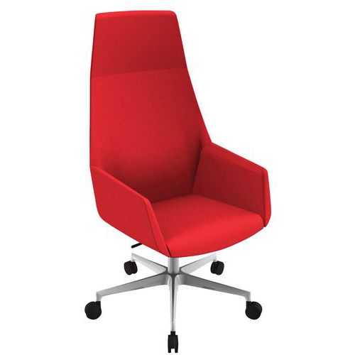 Fauteuil Dune Appui-tête Pied Alu Tissu M1 Rouge B01/18
