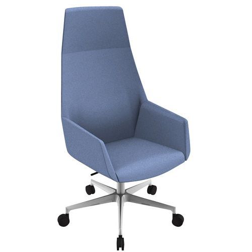 Fauteuil Dune Appui-tête Pied Aluminium Tissu M1bleu B01/020