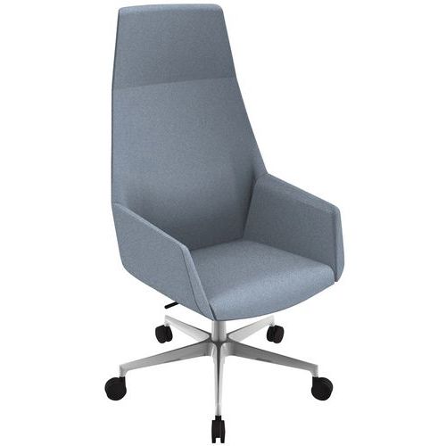 Fauteuil Dune Appui-tête Pied Aluminium Tissu M1 B01/15 Gris