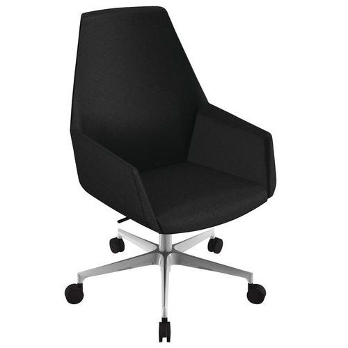 Fauteuil Dune Dossier Haut Pied Alu Tissu M1 Noir B01/28