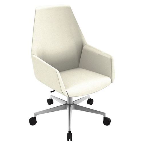 Fauteuil Dune Dossier Haut Pied Alu Tissu M1 B01/9 Beige
