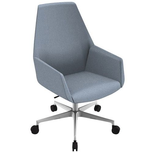 Fauteuil Dune Dossier Haut Pied Alu Tissu M1 B01/15 Gris