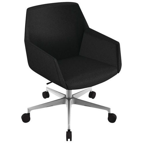 Fauteuil Dune Dossier Bas Pied Alu Tissu M1 Noir B01/28