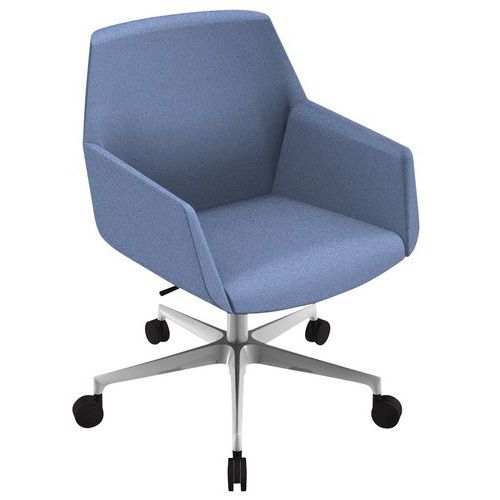 Fauteuil Dune Dossier Bas Pied Alu Tissu M1bleu B01/020