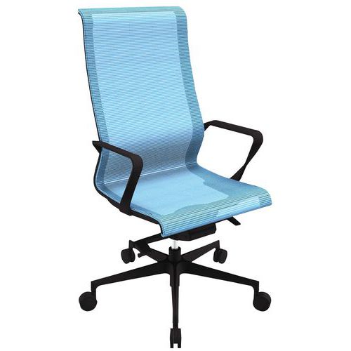 Fauteuil Direction Dinamica Haut Résil Bleu R05/151 P. Noir