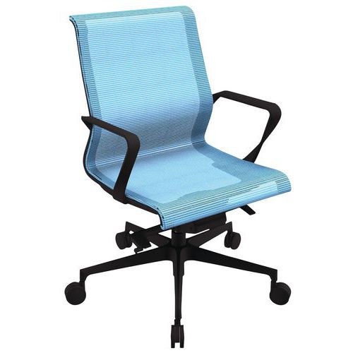 Fauteuil Direction Dinamica Bas Résil Bleu R05/151 Pied Noir