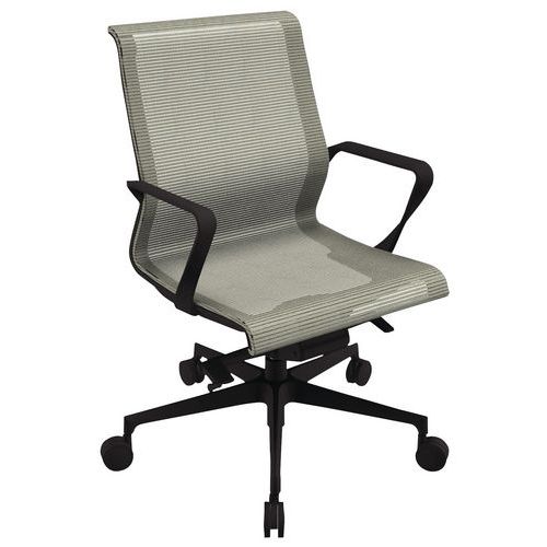 Fauteuil Direction Dinamica Bas Résil Gris R05/150 Pied Noir