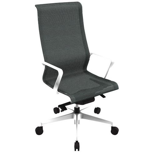 Fauteuil Direction Dinamica Haut Résil Noir Pied Blanc