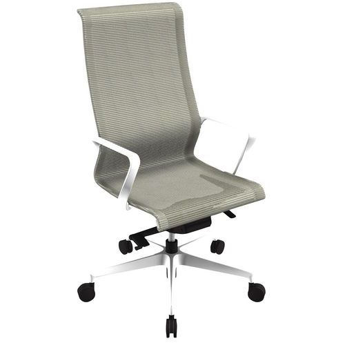 Fauteuil Direction Dinamica Haut Résil Gris Pied Blanc