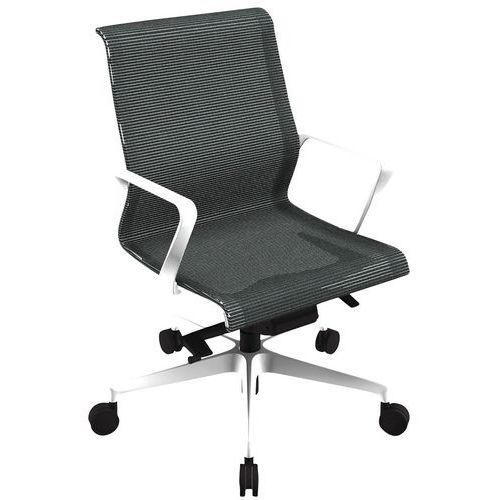 Fauteuil Direction Dinamica Bas Résil Noir R05/153 P. Blanc
