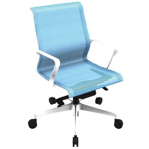 Fauteuil Direction Dinamica Bas Résil Bleu R05/151 P. Blanc