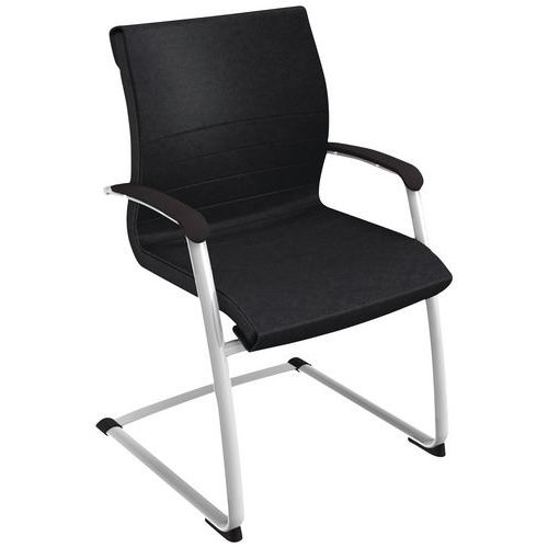 Fauteuil Dama Visiteur Pied Luge Métal Simili Cuir M1 Noir