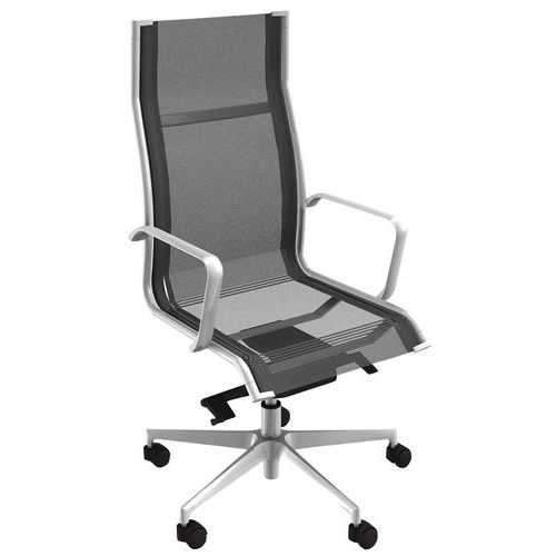 Fauteuil Dekora Dossier Haut Pied Alu Résil Noir R02/101
