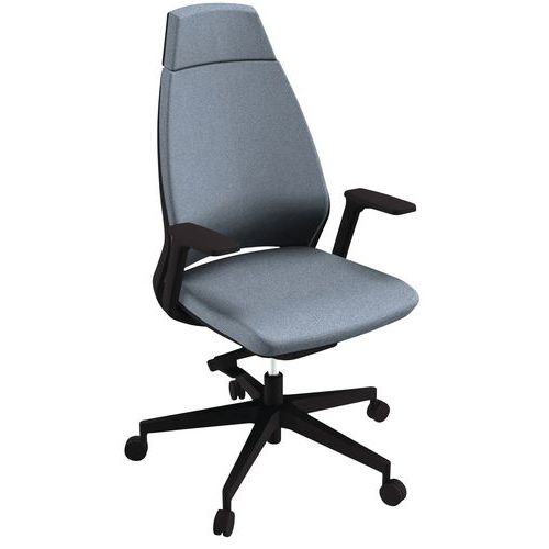 Fauteuil Oxygen Dossier Haut Synchrone M1 Gris Pied Noir