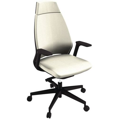 Fauteuil Oxygen Dossier Haut Synchrone M1 Beige Pied Noir