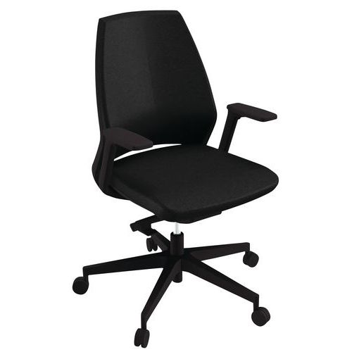 Fauteuil Oxygen Dossier Moyen Synchrone M1 Noir Pied Noir