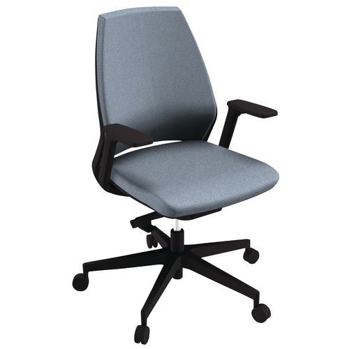 Fauteuil Oxygen Dossier Moyen Synchrone M1 Gris Pied Noir