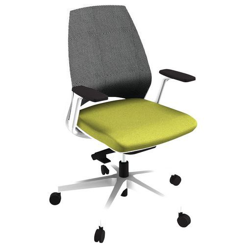 Fauteuil Oxygen Dos Moy Résil Synchro M1 Vert Pied Blanc