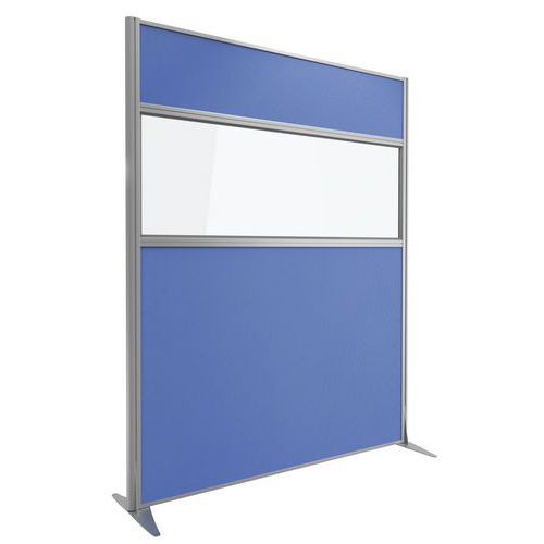 Cloison Kprim Accou. Verre/tis. Bleu Profil Argent 200x163