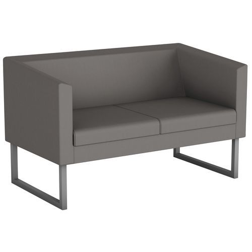 Canapé 2 Places Punto Pied Métal Enduit Pvc M1 Gris