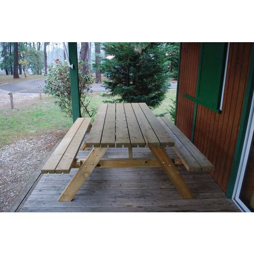 Table de pique-nique Picnic 1,77m Sapin 6 places à sceller - Robuste et durable