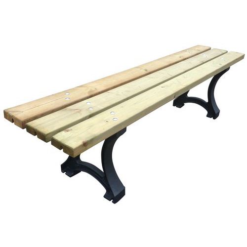 Banquette Auxerre 1,80 m - Mobilier d'extérieur en pin et fonte - 180 cm de large - Robuste et durable