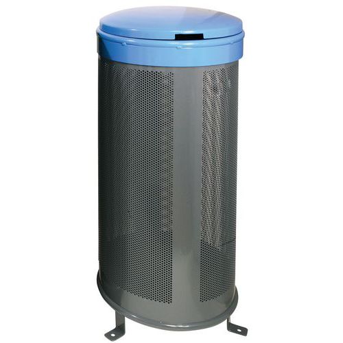 Poubelle D'extérieur Aro 110 L Avec Couvercle - Gris/bleu