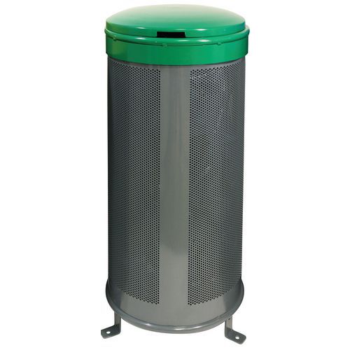 Poubelle D'extérieur Aro 110 L Avec Couvercle - Gris/vert