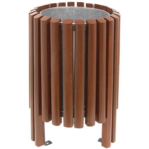 Poubelle D'extérieur Salou 40 L - Teinté Acajou