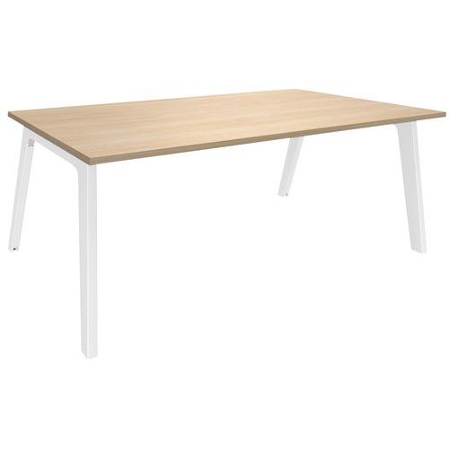Bureau Steel 180x100 Chêne Clair/blanc