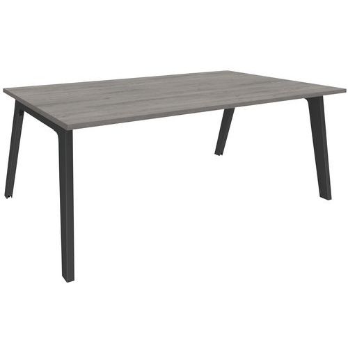 Simmob - Bureau Steel 180x100 Chêne gris/Carbone - 72x180x100 cm - Éco-responsable, 5 ans garantie