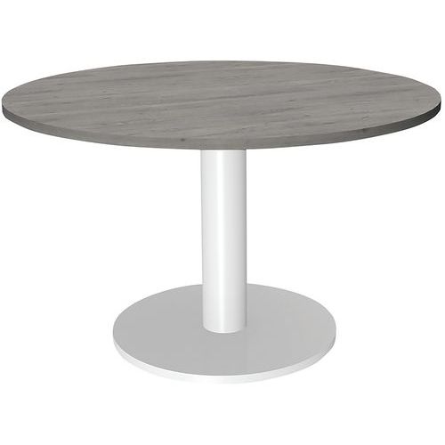 Table Réunion Steel Ø 120 Pied Tulipe Chêne Gris/blanc