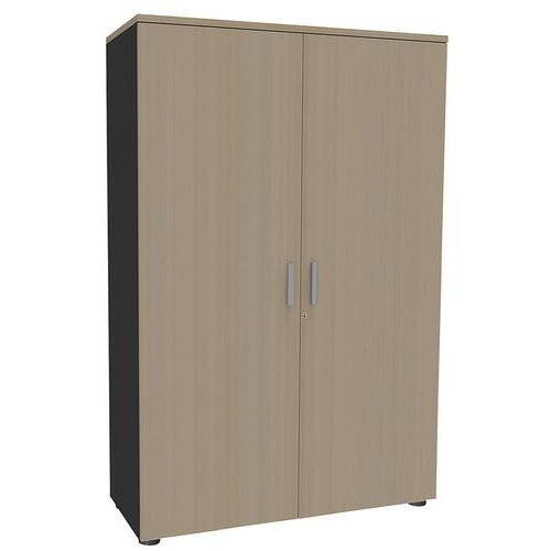 Armoire Steel 2 Ptes Batt. 120x180 4 Tabl.métal Chêne Clair/carbon