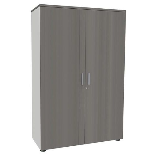 Armoire Steel 2 Ptes Batt. 120x180 4 Tabl.métal Chêne Gris/blanc