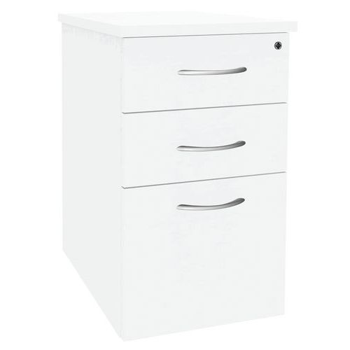 Caisson Hauteur Bureau Quatuor Profondeur 80 Cm Blanc/alu