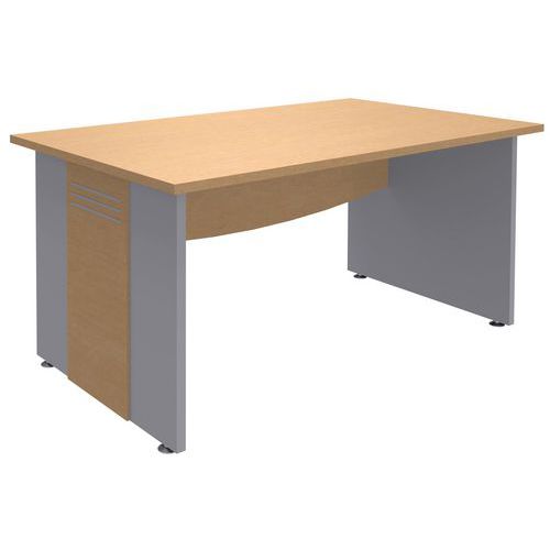 Bureau Droit Pieds Panneaux Quatuor 120 X 80 Cm Hêtre/aluminium