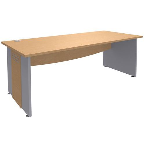 Bureau Droit Pieds Panneaux Quatuor 160 X 80 Cm Hêtre/aluminium