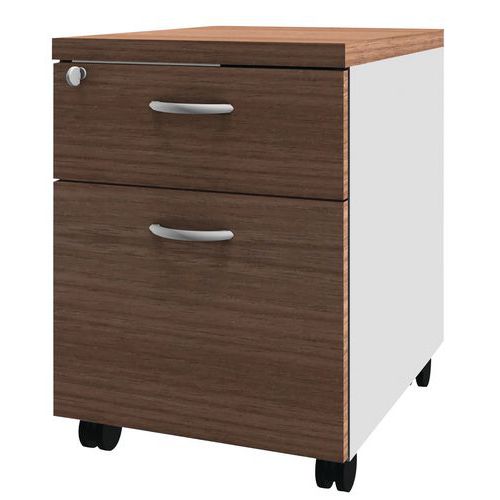 Caisson Mobile Dalia 2 Tiroirs Noyer/alu