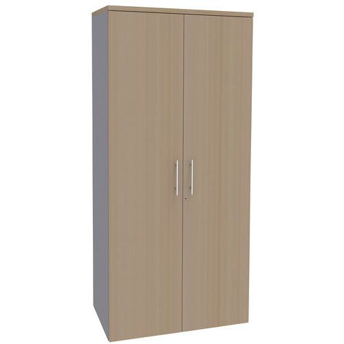 Armoire Phylos 2 Ptes Batt. 4 Tablettes H. 180 Chêne Clair