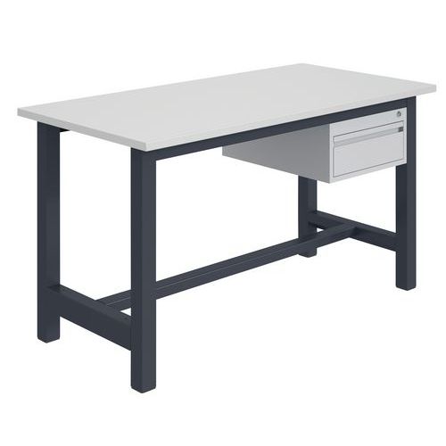 Etabli Cks Mélaminé 28 Mm 1 Tiroir 1500x750 7016 Anthracite