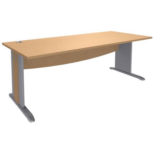Bureau Classique Pieds "l" 180x80 Hêtre/alu