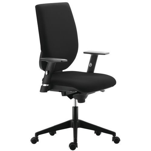 Fauteuil Tertio Ht Dossier Tissu Noir Mécanisme Synchrone