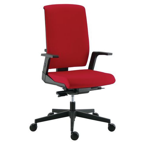 Fauteuil Tela Tissu Rouge Haut Dossier Synchro Plus