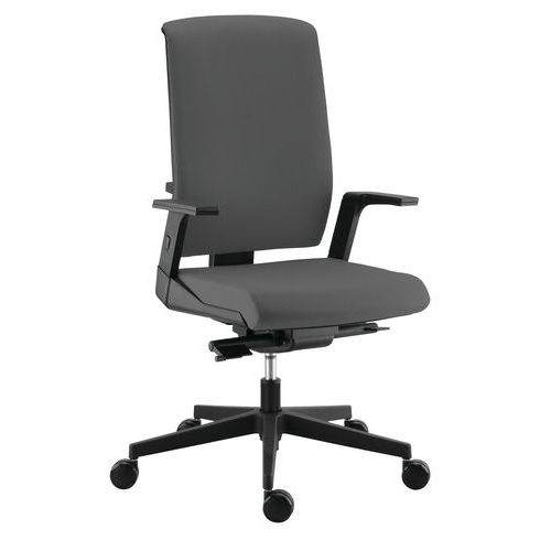 Fauteuil Tela Tissu Gris Haut Dossier Synchro Plus