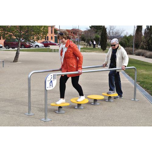 Passage d'obstacles mobile - Rééducation et réadaptation - Fixation platines - Acier - 299x88x102 cm
