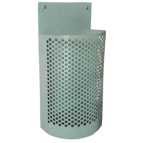 Poubelle murale 1/2 ronde métal 36L Gris - Design moderne, grande capacité, idéale extérieur
