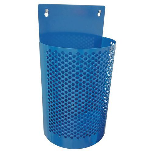 Poubelle D'extérieur Murale 1/2 Ronde Métal 36 Litres - Bleu 5010