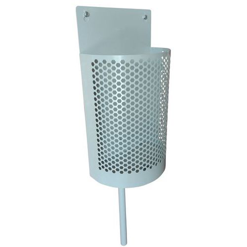 Poubelle D'extérieur Avec Potelet 1/2 Ronde Métal 45 Litres - Gris 9006