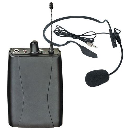 BST - Micro serre-tête sans fil UHF avec émetteur ceinture - Noir - Idéal pour animation et chant