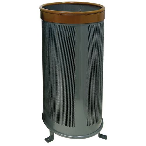 Poubelle D'extérieur Aro 110 L - Gris/marron